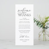 Programme "Welcome and Thanks" Classy Reception Guest Card (Debout devant)