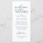 Programme "Welcome and Thanks" Classy Reception Guest Card (Devant)