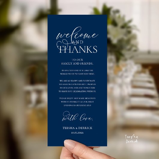 Programme "Welcome and Thanks" Classy Reception Guest Card
