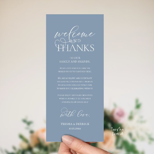 Programme "Welcome and Thanks" Classy Reception Guest Card