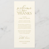 Programme "Welcome and Thanks" Classy Reception Guest Card (Devant)