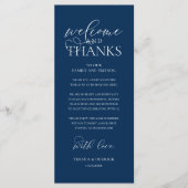 Programme "Welcome and Thanks" Classy Reception Guest Card (Devant)