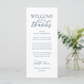 Programme "Welcome and Thanks" Elegant Reception Guest Card (Debout devant)