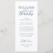 Programme "Welcome and Thanks" Elegant Reception Guest Card (Devant)