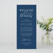 Programme "Welcome and Thanks" Elegant Reception Guest Card (Debout devant)