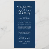 Programme "Welcome and Thanks" Elegant Reception Guest Card (Devant)