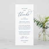 Programme "Welcome and Thanks" Elegant Reception Guest Card (Debout devant)