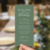 Programme "Welcome and Thanks" Elegant Reception Guest Card