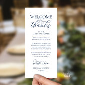 Programme "Welcome and Thanks" Elegant Reception Guest Card