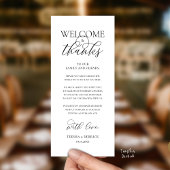 Programme "Welcome and Thanks" Elegant Reception Guest Card