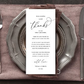 Programme "Welcome and Thanks" Elegant Reception Guest Card