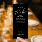 Programme "Welcome and Thanks" Elegant Reception Guest Card