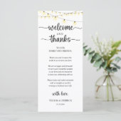 Programme "Welcome and Thanks" Rustic Reception Guest Card (Debout devant)