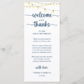 Programme "Welcome and Thanks" Rustic Reception Guest Card (Devant)