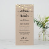 Programme "Welcome and Thanks" Rustic Reception Guest Card (Debout devant)