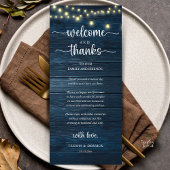 Programme "Welcome and Thanks" Rustic Reception Guest Card