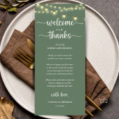 Programme "Welcome and Thanks" Rustic Reception Guest Card