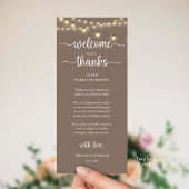 Programme "Welcome and Thanks" Rustic Reception Guest Card