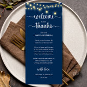 Programme "Welcome and Thanks" Rustic Reception Guest Card