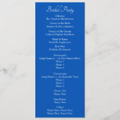 Programme Welcome to Wedding Ceremony, Cobalt Blue White  (Dos)