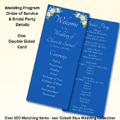 Programme Welcome to Wedding Ceremony, Cobalt Blue White 