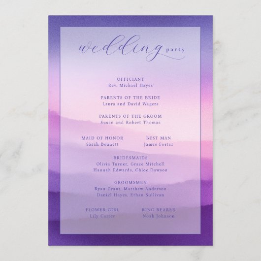 Programme "Welcoming Ceremony Purple Gradient" (Dos)