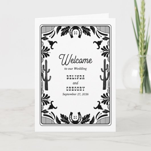 Programme Western Country Cowboy Mariage Ordre de service (Devant)