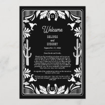 Western Country Cowboy Rustic Mariage Itinéraire