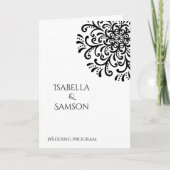 Programme Whimsical Black and White Flourish Wedding Program (Devant)