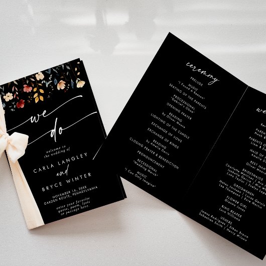 Programme Whimsical Boho Wildflower We Do Folded Wedding 