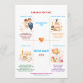 Programme Whimsical Cartoon Icons Wedding Timeline Program (Devant)