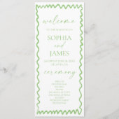 Programme Whimsical Citrus Green Wavy Border Wedding (Devant)