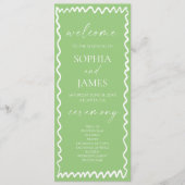 Programme Whimsical Citrus Green Wavy Border Wedding (Devant)