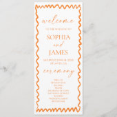 Programme Whimsical Citrus Orange Wavy Border Wedding (Devant)