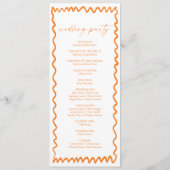 Programme Whimsical Citrus Orange Wavy Border Wedding (Dos)