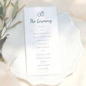 Programme Whimsical Doodle Retro Light Blue Wedding