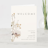 Programme Whimsical Fleur sauvage Ivory Folded Wedding Progr (Devant)