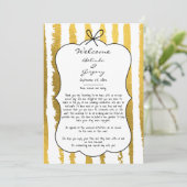 Programme Whimsical Stripes Handwritten Wedding Itinerary (Debout devant)