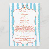 Programme Whimsical Stripes Handwritten Wedding Itinerary (Devant)