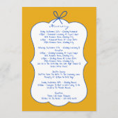 Programme Whimsical Stripes Handwritten Wedding Itinerary (Dos)