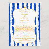 Programme Whimsical Stripes Handwritten Wedding Itinerary (Devant)