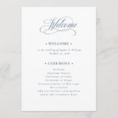 Programme White and Dusty Blue | Luxe Wedding Welcome (Devant)