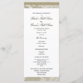 Programme White Lace and Burlap Wedding Program (Devant)