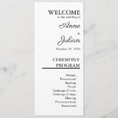 Programme White Modern Minimalist Bridal Program QR Code (Devant)