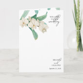 Programme White Orchids Floral Wedding Order of Service (Devant)