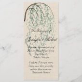 Programme Willow Branch on Linen Wedding Program (Devant)