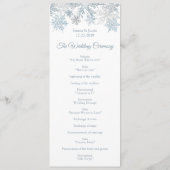 Programme Winter Wonderland Silver Blue Snowflakes Mariage (Dos)