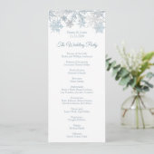 Programme Winter Wonderland Silver Blue Snowflakes Mariage (Debout devant)