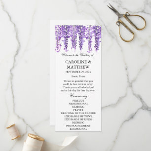 Programme Wisteria Purple Floral Élégant Mariage Lavande