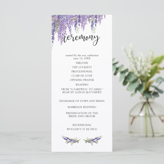 Programme Wisteria Tree Wedding Program (Debout devant)